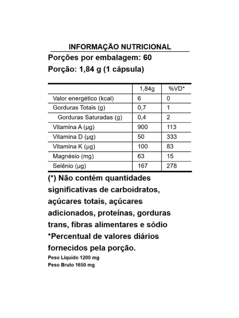 Vitamina D3 Sinergy Puravida 60caps