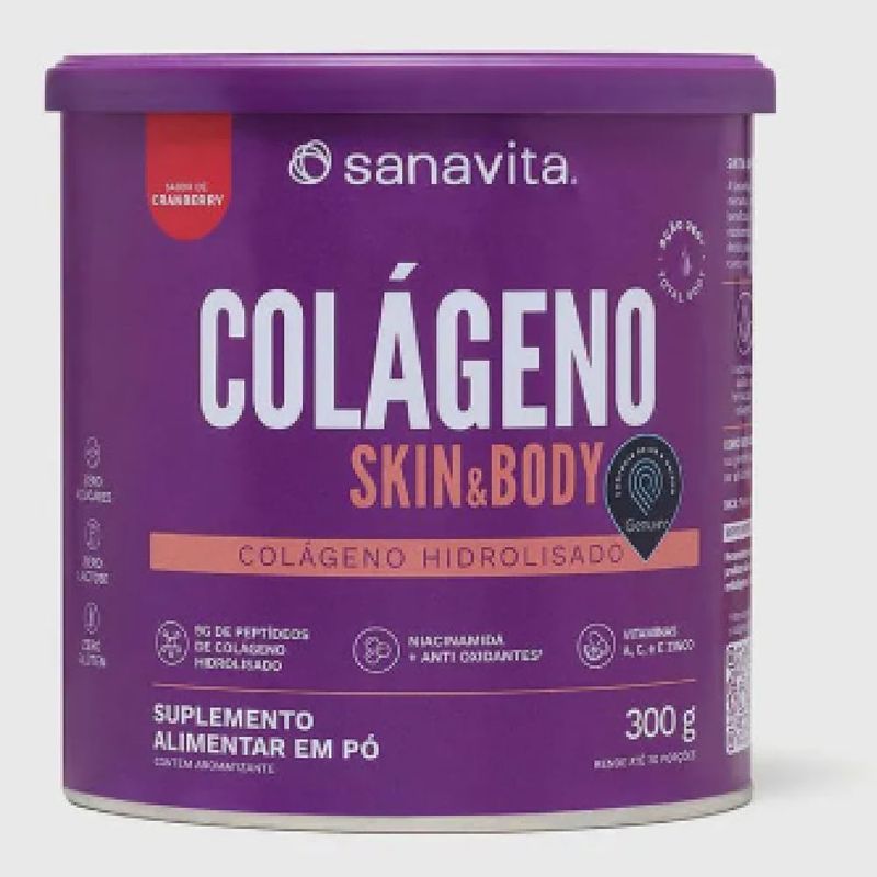 Colágeno Skin & Body Cranberry Sanavita 300g
