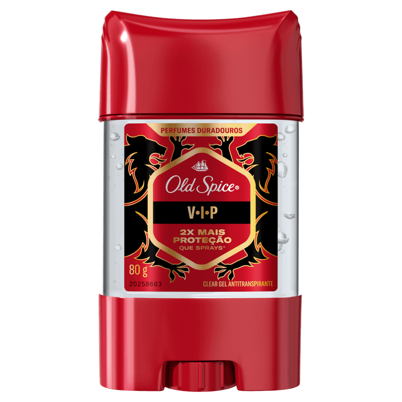 Antitranspirante Gel Vip Old Spice Clear - 80g