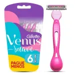 Aparelho de Depilar Gillette Venus Suave Simply 3 - 6 Unidades