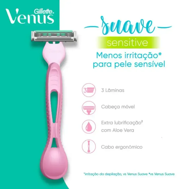 Kit Aparelho de Depilar Gillette Venus Suave 4 Unidades + Venus Íntima 2 Unidades