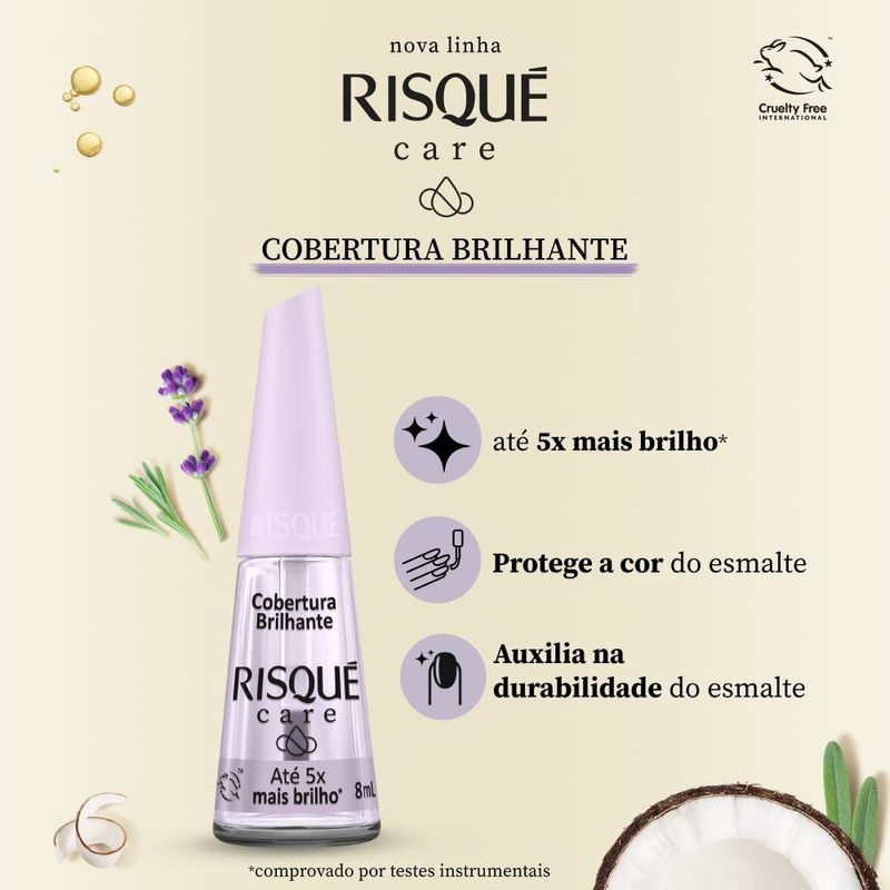 Esmalte Cobertura Brilhante Risqué Care - 8ml