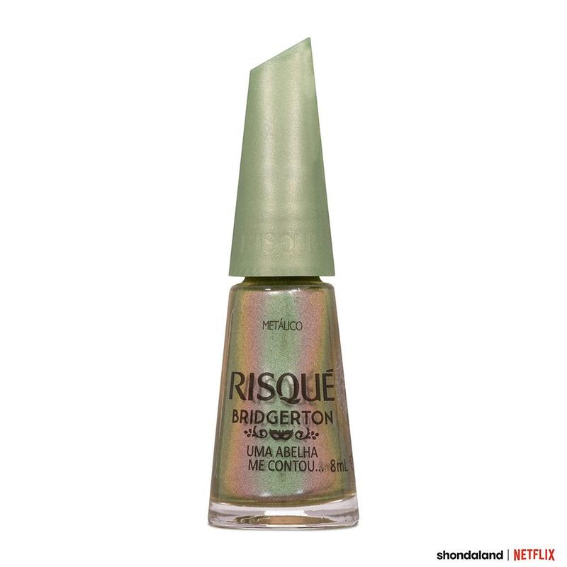 Esmalte Verde Risqué Bridgerton Uma Abelha me Contou Metálico - 8ml
