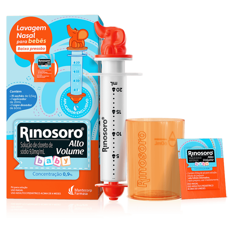 Rinosoro Alto Volume Baby Pó para Solução - 15 Sachês