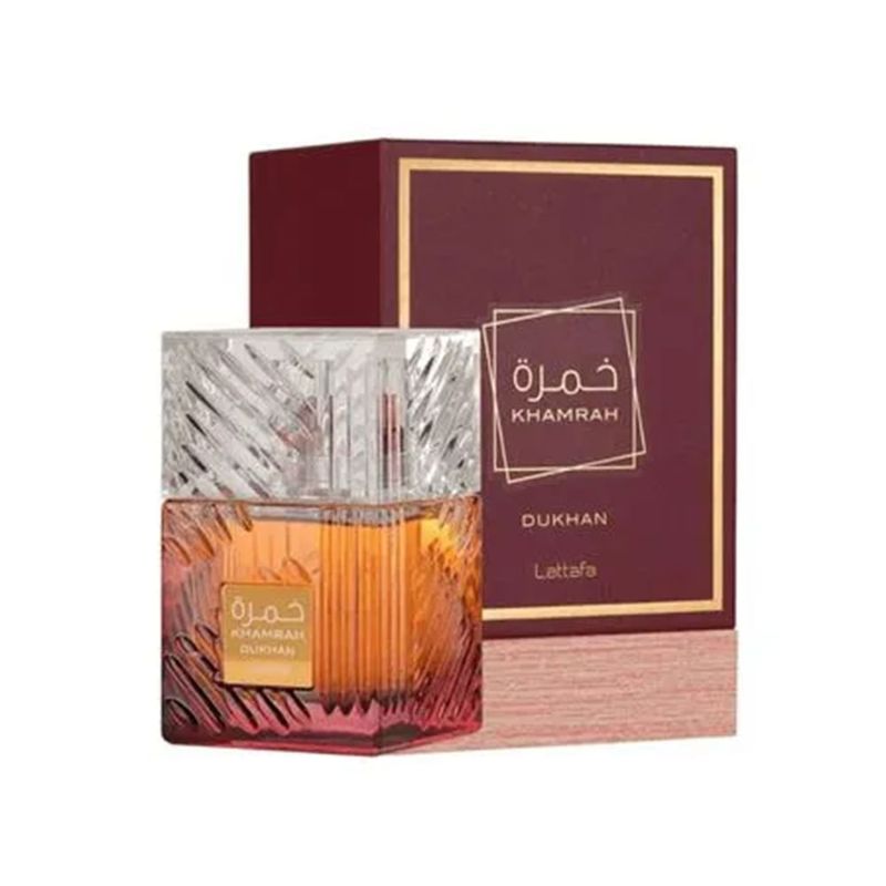 Perfume Lattafa Khamrah Dukhan Eau De Parfum Unissex 100ml Amadeirado Oriental