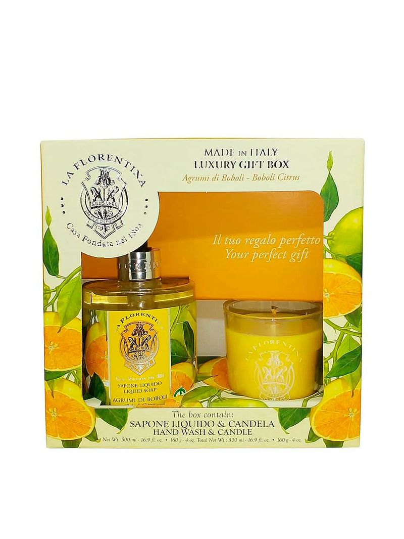Kit La Florentina Bell Relax Citrus Sabonete Líquido 500ml + Vela Aromática 160g
