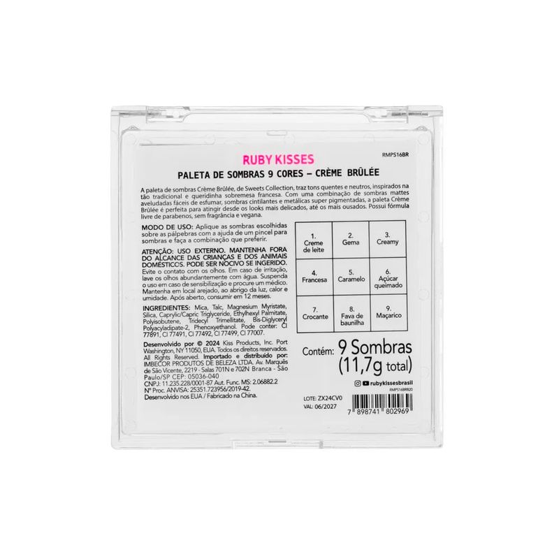 Ruby Kisses Sweets Collection - Paleta de Sombras Creme Brulee