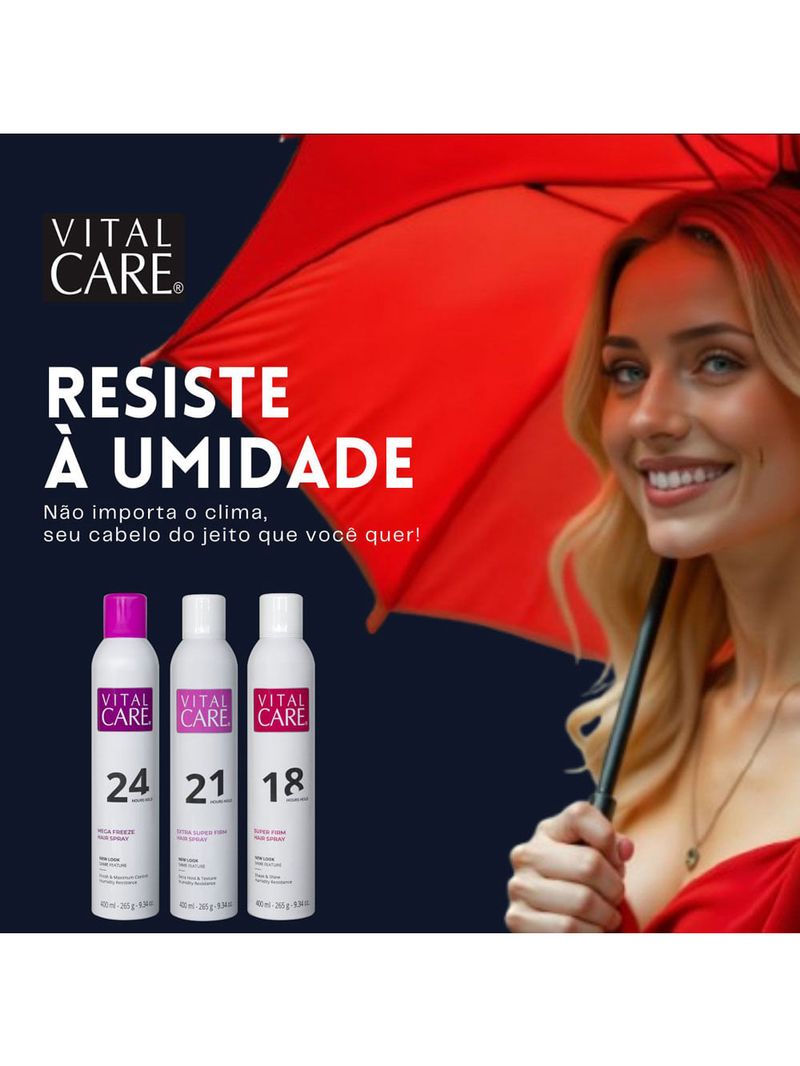 Vital Care Mega Freeze Hair Spray 24h - Spray Fixador 400ml