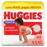 Fralda Huggies Pants Roupinha Proteção Acolchoada 64 unidades XXXG