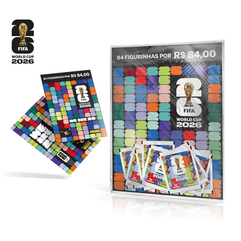 84 Figurinhas + Cartela da Copa do Mundo 2026 Panini