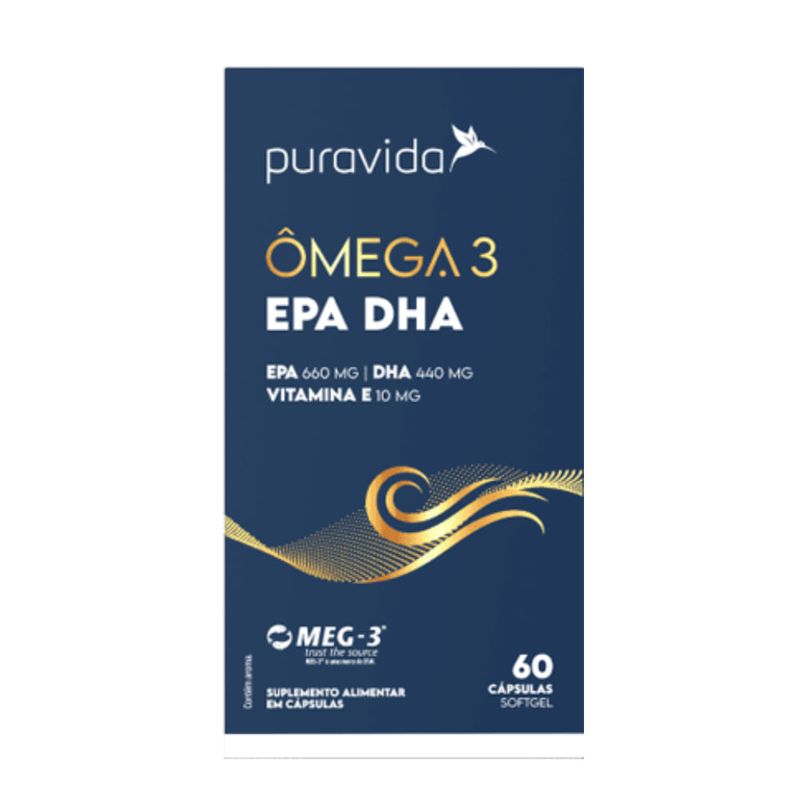 Ômega 3 EPA DHA Puravida 60caps