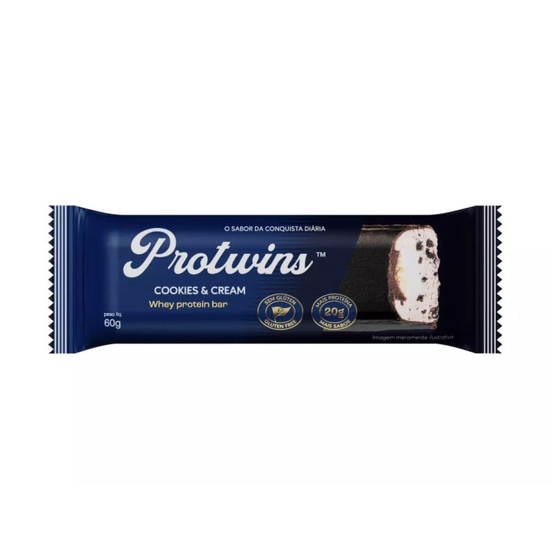 Whey Protein Bar Cookies & Cream Protwins 60g