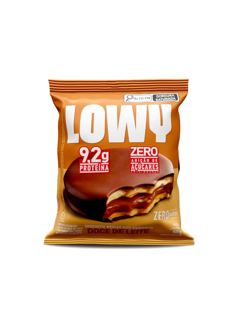 Biscoito Recheado Coberto Doce De Leite Lowy 50g