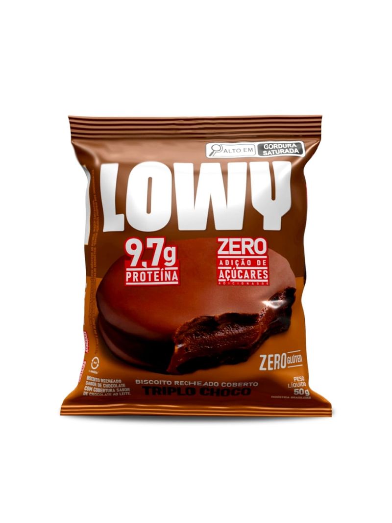 Biscoito Recheado Coberto Triplo Choco Lowy 50g