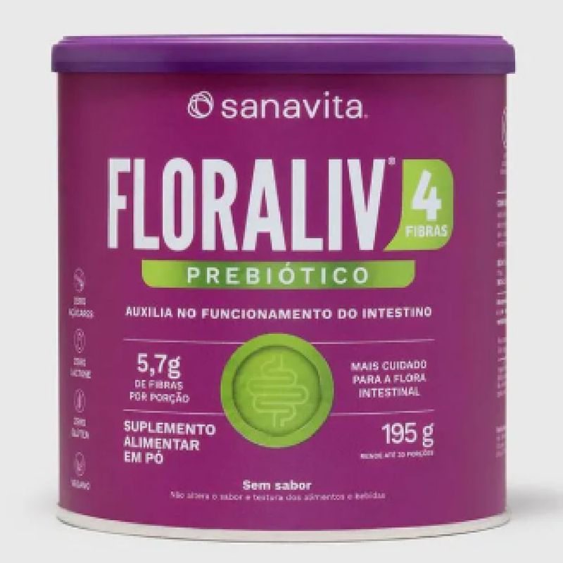 Floraliv Prebiotico Sem Sabor Sanavita 195g - Drogarias Tamoio