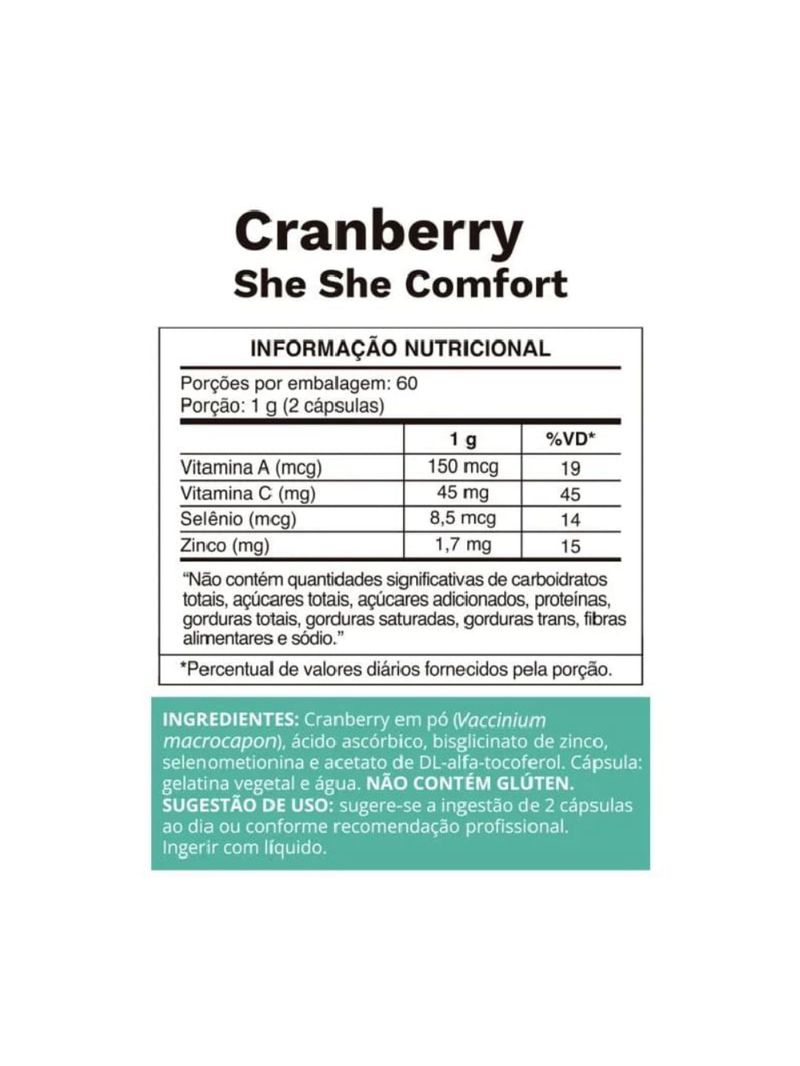 Cranberry She She Comfort Ocean Drop 500mg 120cáps
