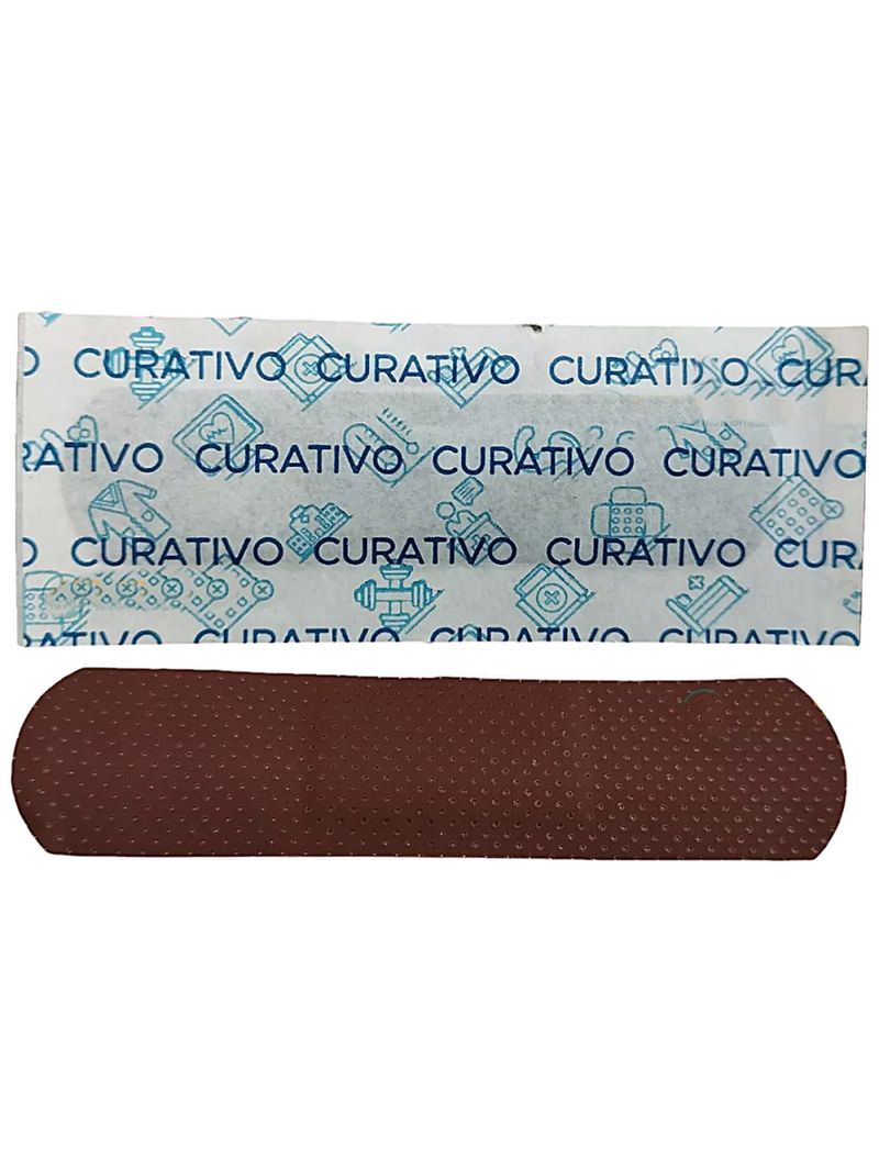 Curativo Flexível Missner - Marrom - 19x75mm - Embalagem com 10 curativos