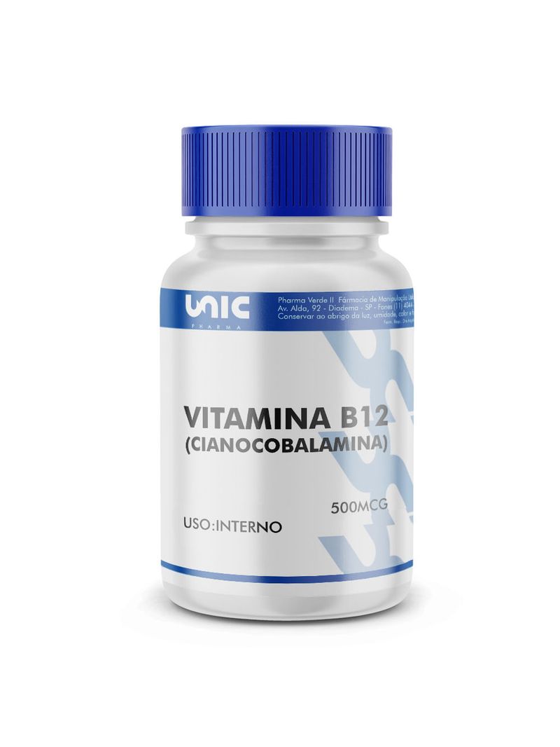 Vitamina b12 (cianocobalamina) 500mcg 90 Cápsulas