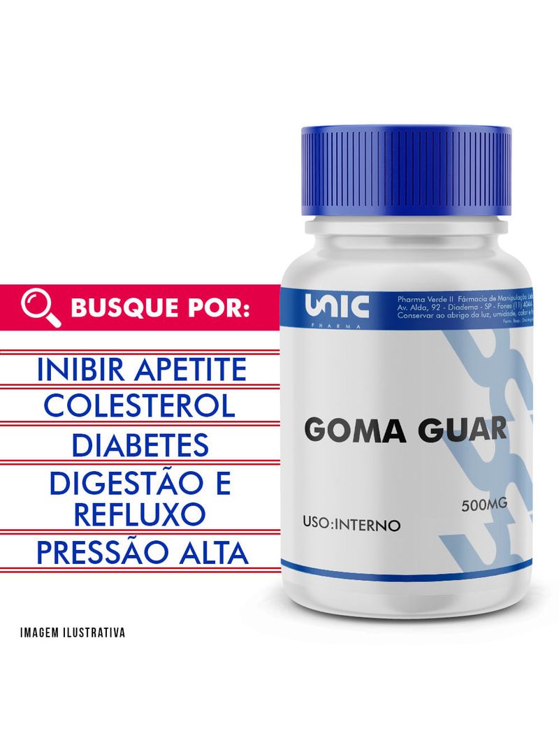 Goma Guar 500mg 120 Cápsulas