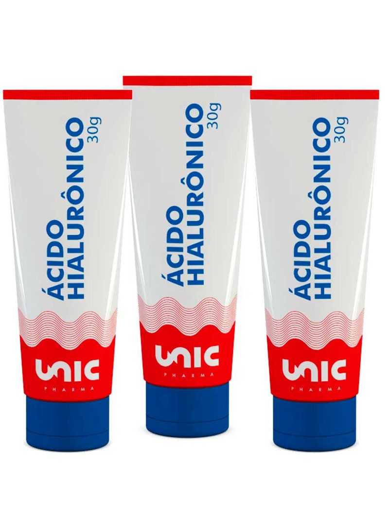 kit 3 unidades Ácido hialurônico 1% gel creme 30g