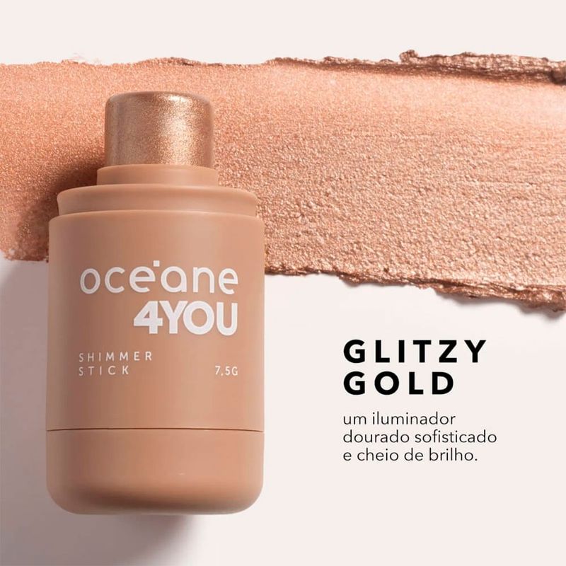 Océane 4you - Iluminador em Bastão 7,5g Glitz Gold