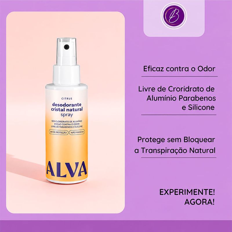 Alva Cristal Natural Citrus - Desodorante 120ml