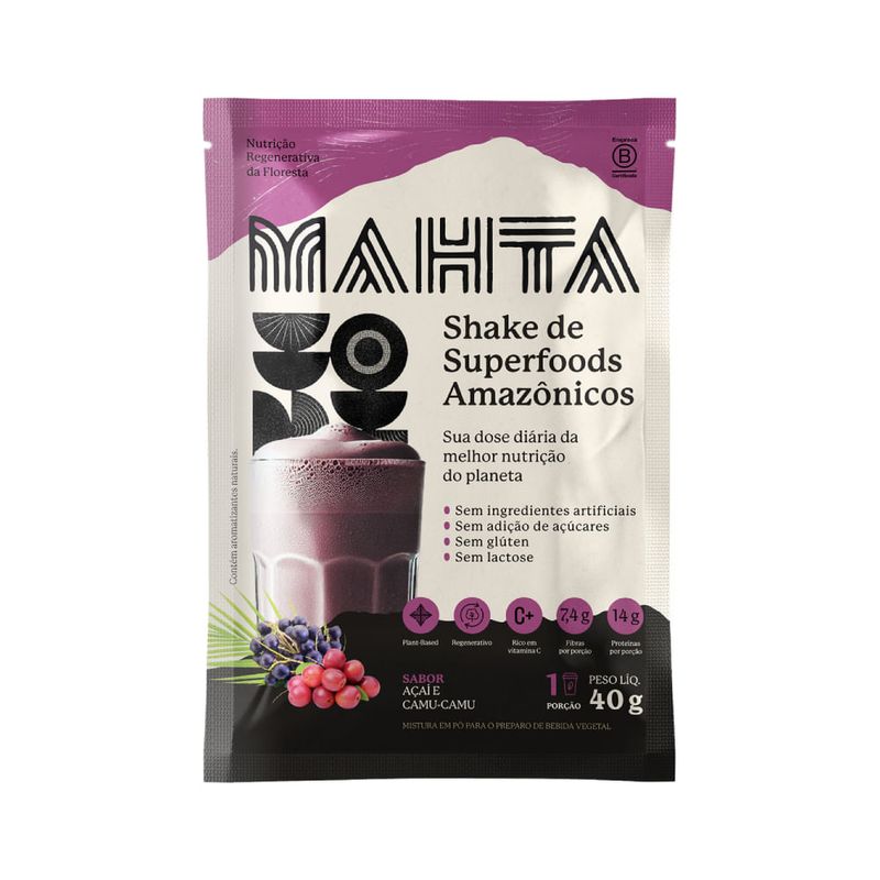 Shake de Superfoods Amazônicos Açaí e Camu-Camu Mahta 40g