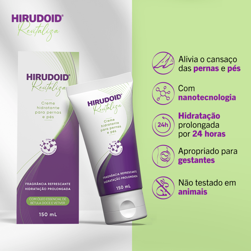 Creme para Pernas e Pés Hirudoid Revitaliza Hidratante 150ml
