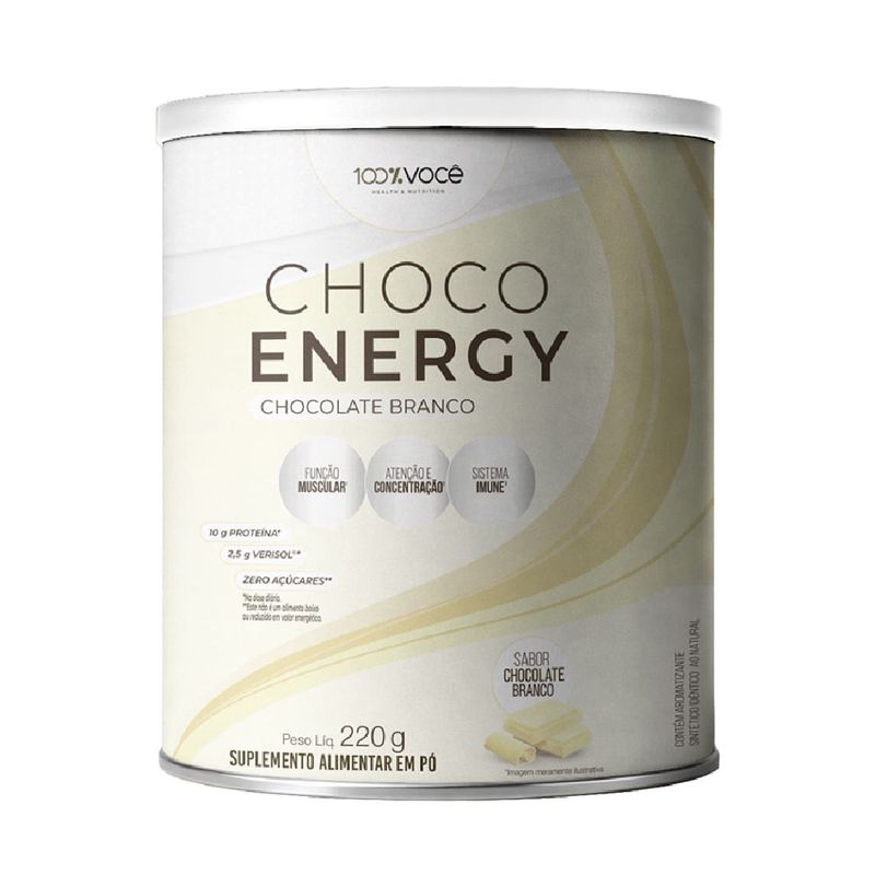 Choco Energy Chocolate Branco 100% Você 220g