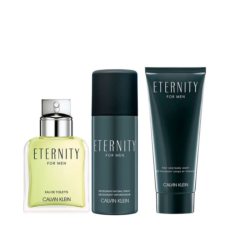 Kit Calvin Klein Eternity Masculino - Eau de Toilette 100ml + Desodorante Spray 150ml + Shower Gel 100ml