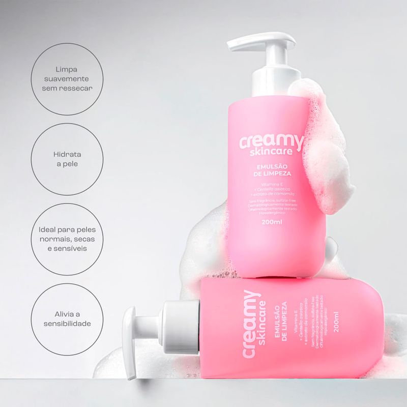 Creamy Skincare Emulsão de Limpeza - Limpador Facial 200ml