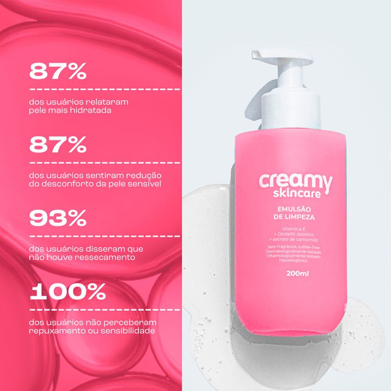 Creamy Skincare Emulsão de Limpeza - Limpador Facial 200ml
