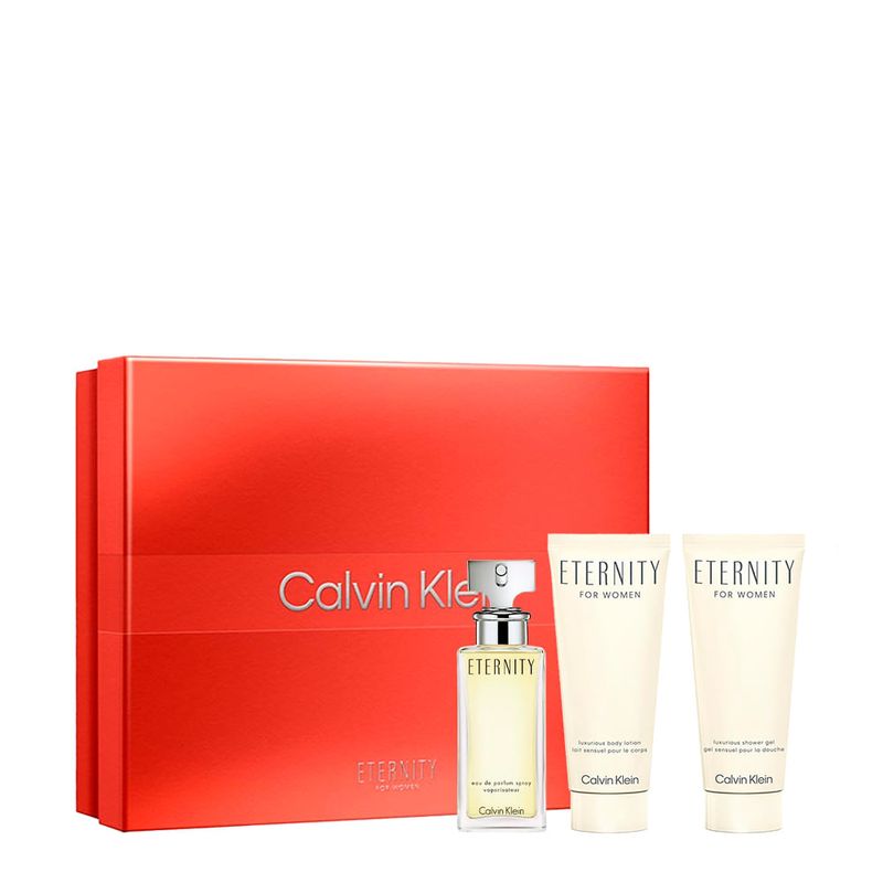 Kit Calvin Klein Eternity Feminino - Eau de Parfum 50ml + Body Lotion 100ml + Shower Gel 100ml