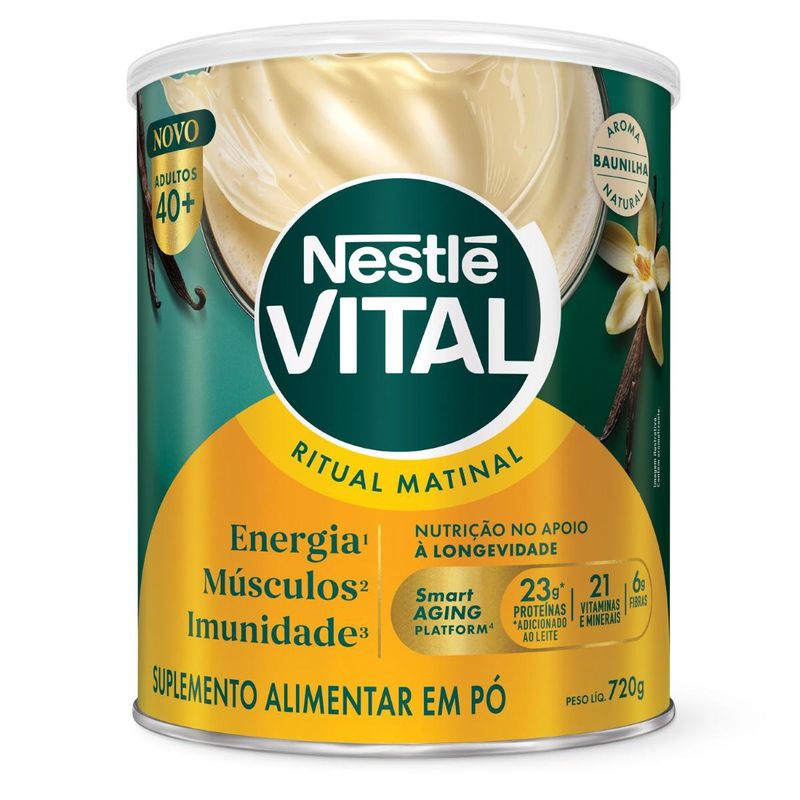Suplemento Alimentar Em Pó Nestlé Vital Ritual Matinal Baunilha - 720g