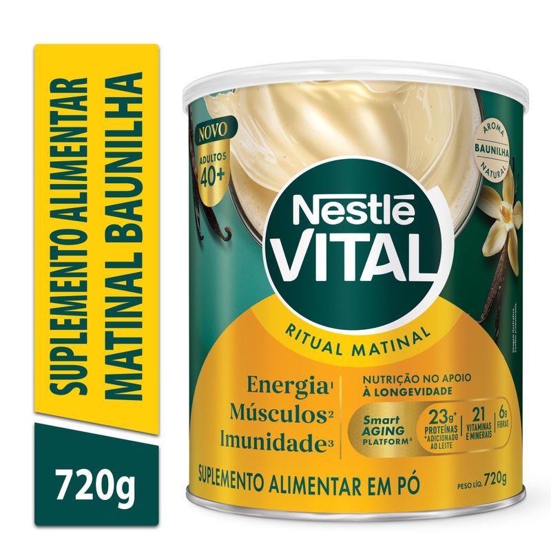 Suplemento Alimentar Em Pó Nestlé Vital Ritual Matinal Baunilha - 720g