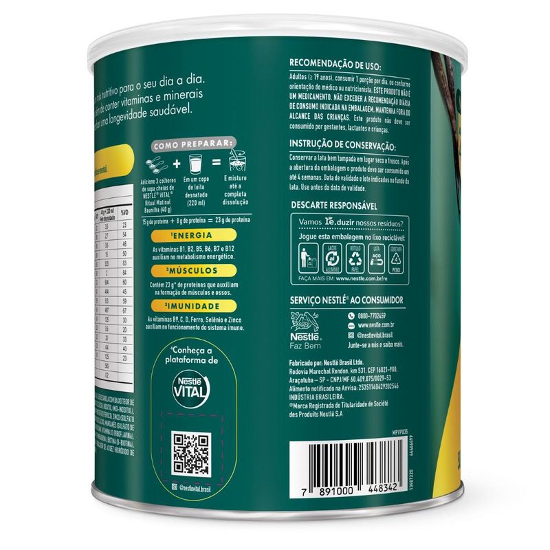 Suplemento Alimentar Em Pó Nestlé Vital Ritual Matinal Baunilha - 720g