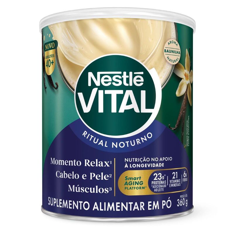Suplemento Alimentar Em Pó Nestlé Vital Ritual Noturno Baunilha - 360g