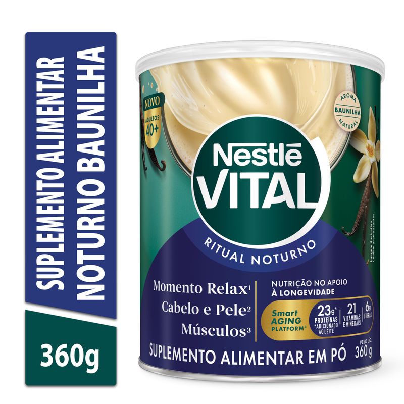 Suplemento Alimentar Em Pó Nestlé Vital Ritual Noturno Baunilha - 360g