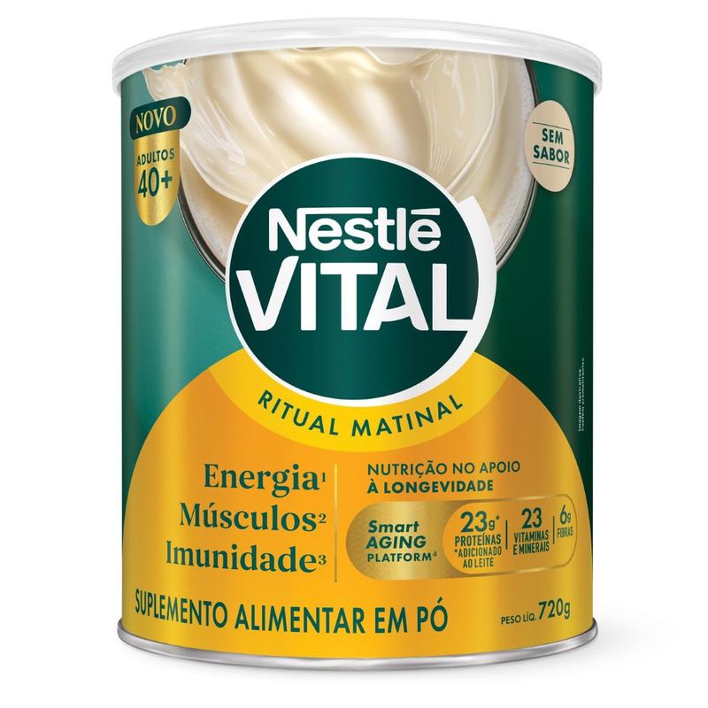 Suplemento Alimentar Em Pó Nestlé Vital Ritual Matinal Sem Sabor - 720g
