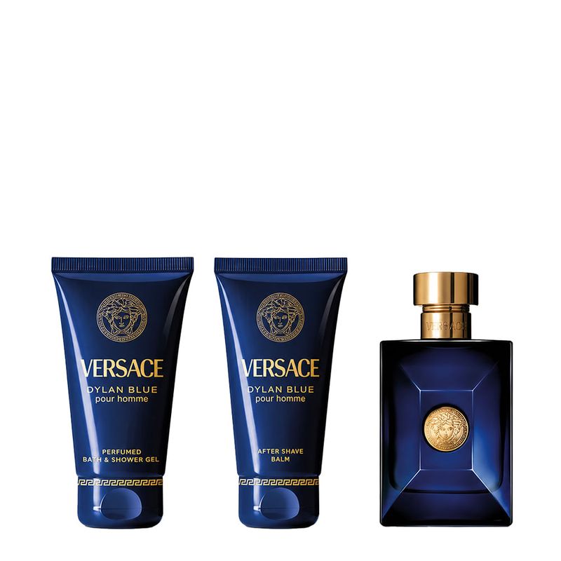 Kit Versace Dylan Blue Men Edt 50ml + Bg 50ml + Pb 50ml