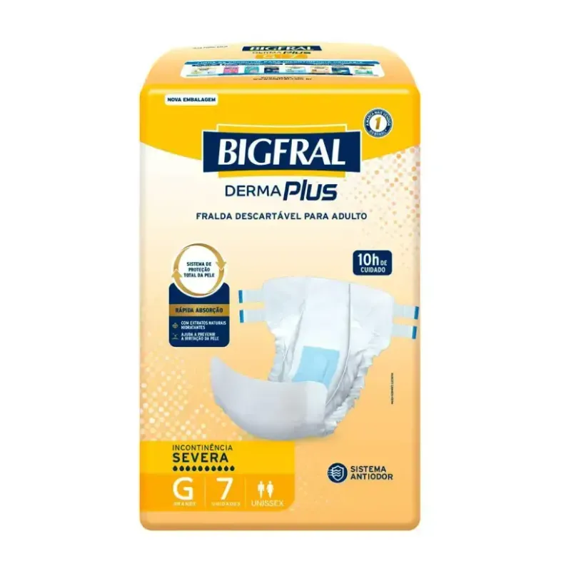 Fralda Bigfral  Derma Plus G - 7 Unidades