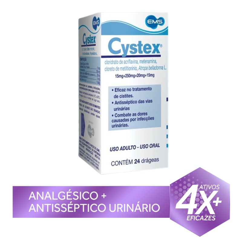 Cystex Antisséptico das Vias Urinárias 24 Drágeas EMS