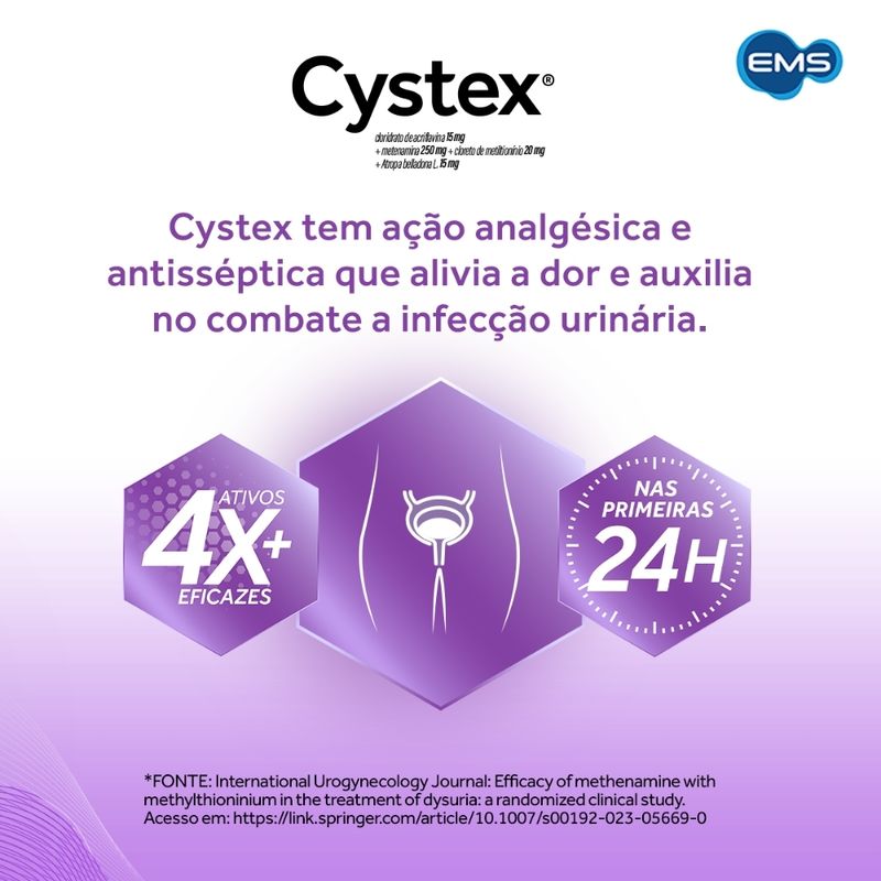 Cystex Antisséptico das Vias Urinárias 24 Drágeas EMS