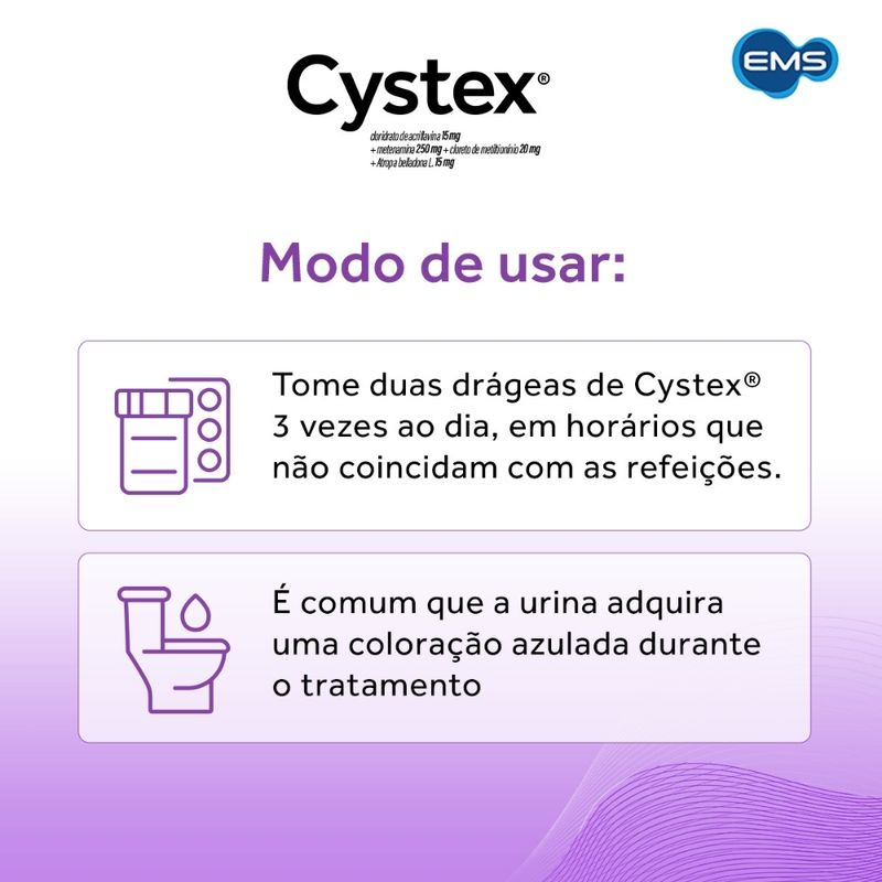 Cystex Antisséptico das Vias Urinárias 24 Drágeas EMS