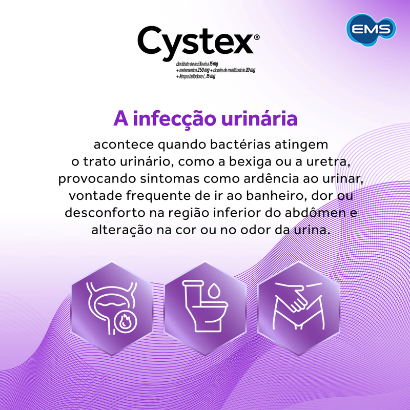 Cystex Antisséptico das Vias Urinárias 24 Drágeas EMS