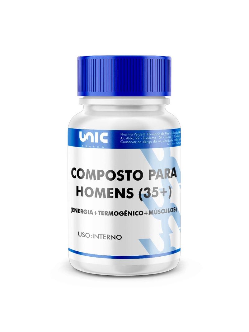 Composto para Homens 35 + (Energia + Termogênico + Massa Muscular) - 30 cáps