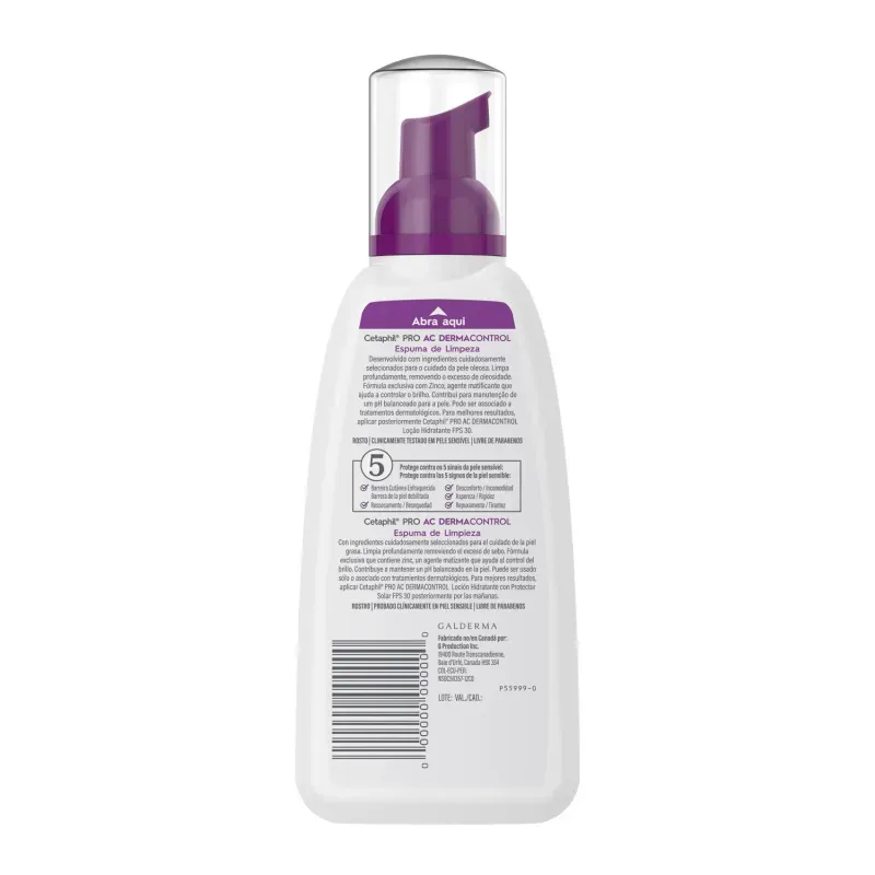Espuma de Limpeza Facial Pro AC Control Matificante 236ml Cetaphil 2
