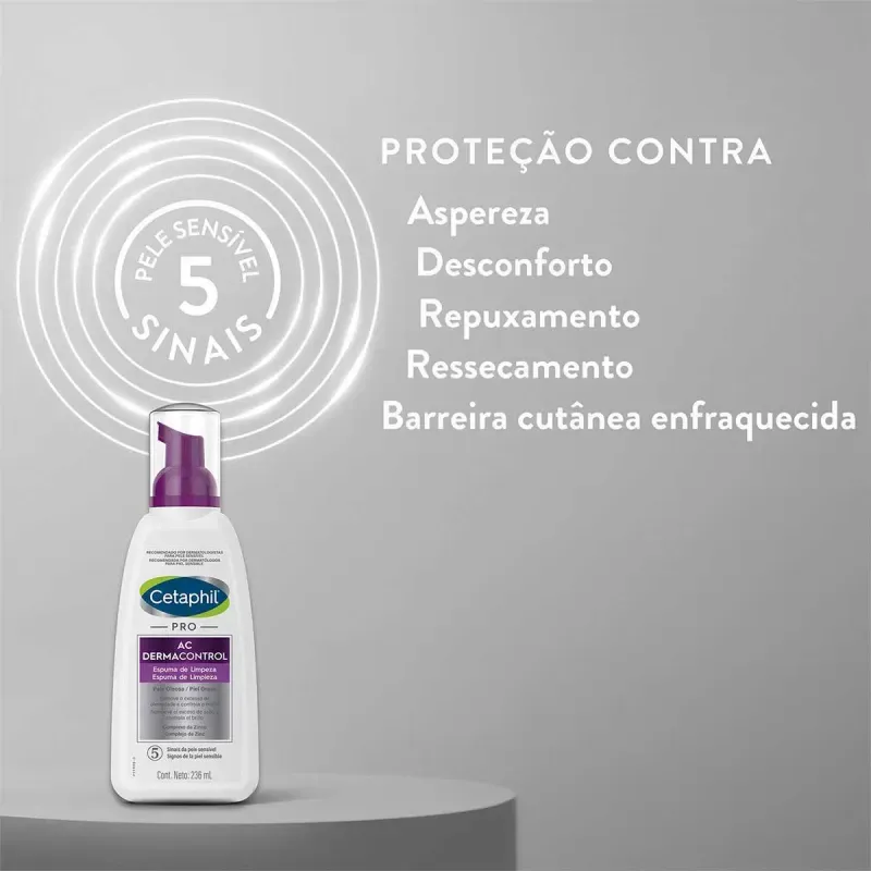 Espuma de Limpeza Facial Pro AC Control Matificante 236ml Cetaphil 5