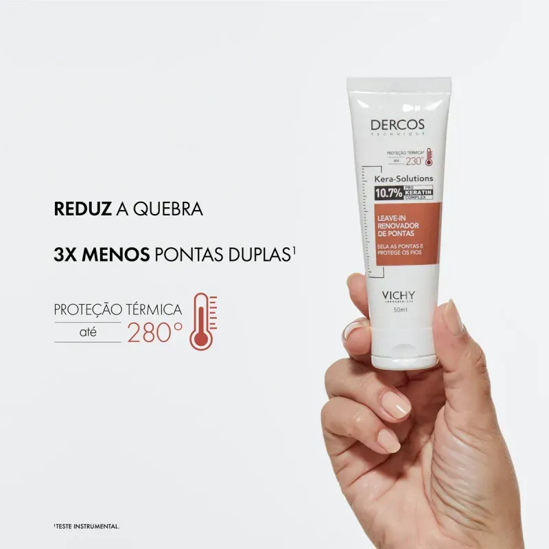 Leave-in Dercos Kera-Sol Ultraleve 50ml Vichy Renovador de pontas e proteção térmica 5