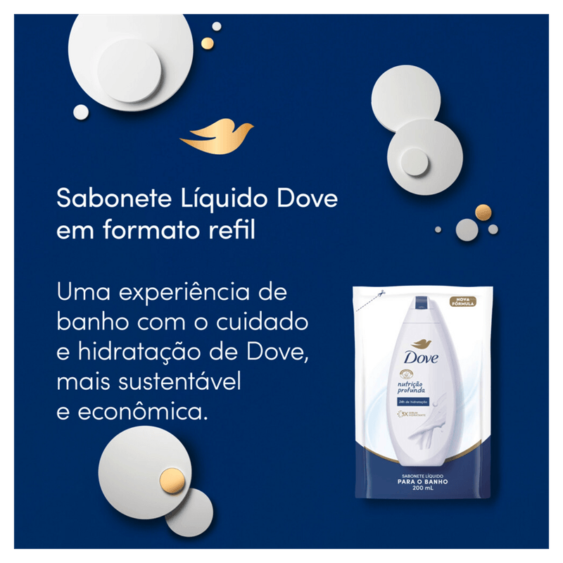 Sabonete Líquido Dove Nutrição Profunda Refil - 200ml